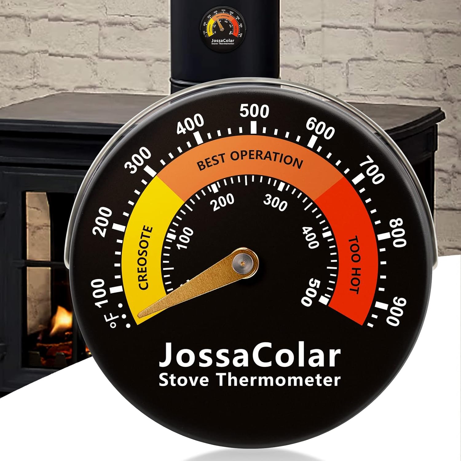 JossaColar Wood Stove Thermometer Log Burner Thermometer Magnetic, Flue Thermome...