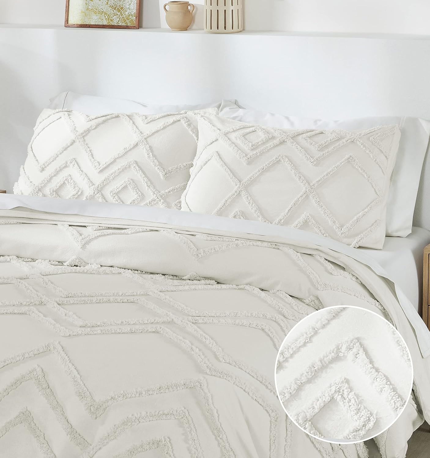 California Design Den Oversized King Duvet Cover, 100% Cotton 3-Pc Cover & Sham...