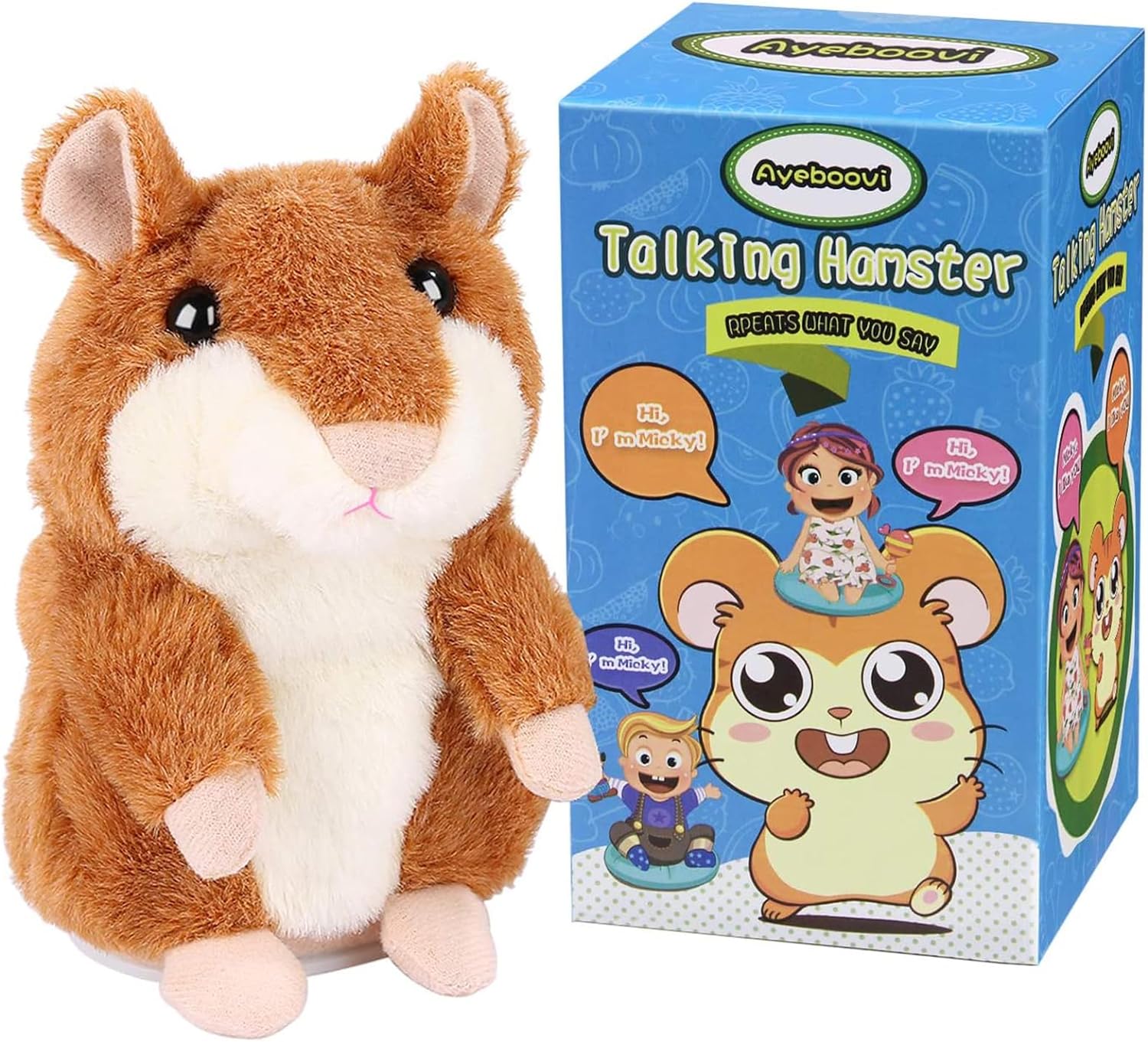 Ayeboovi Toddler Toys Talking Hamster Repeats What You Say Baby Toys Interactive...