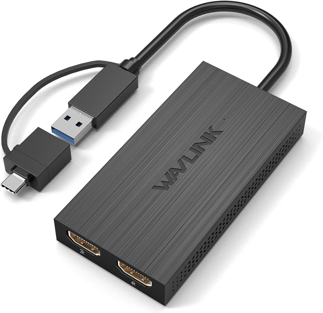 WAVLINK USB 3.0 or USB C to HDMI Adapter for Dual Monitors, Universal Video Grap...