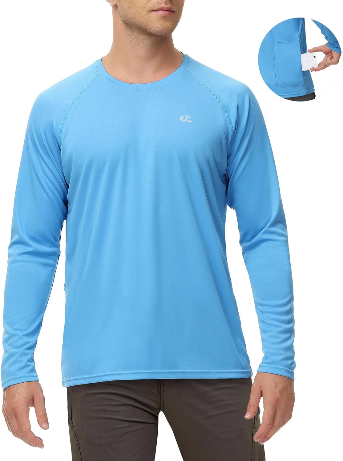 Men's Swim Shirt Quick Dry Sun Shirts UPF50+ Rash Guard for Men Long Sleeve UV S...