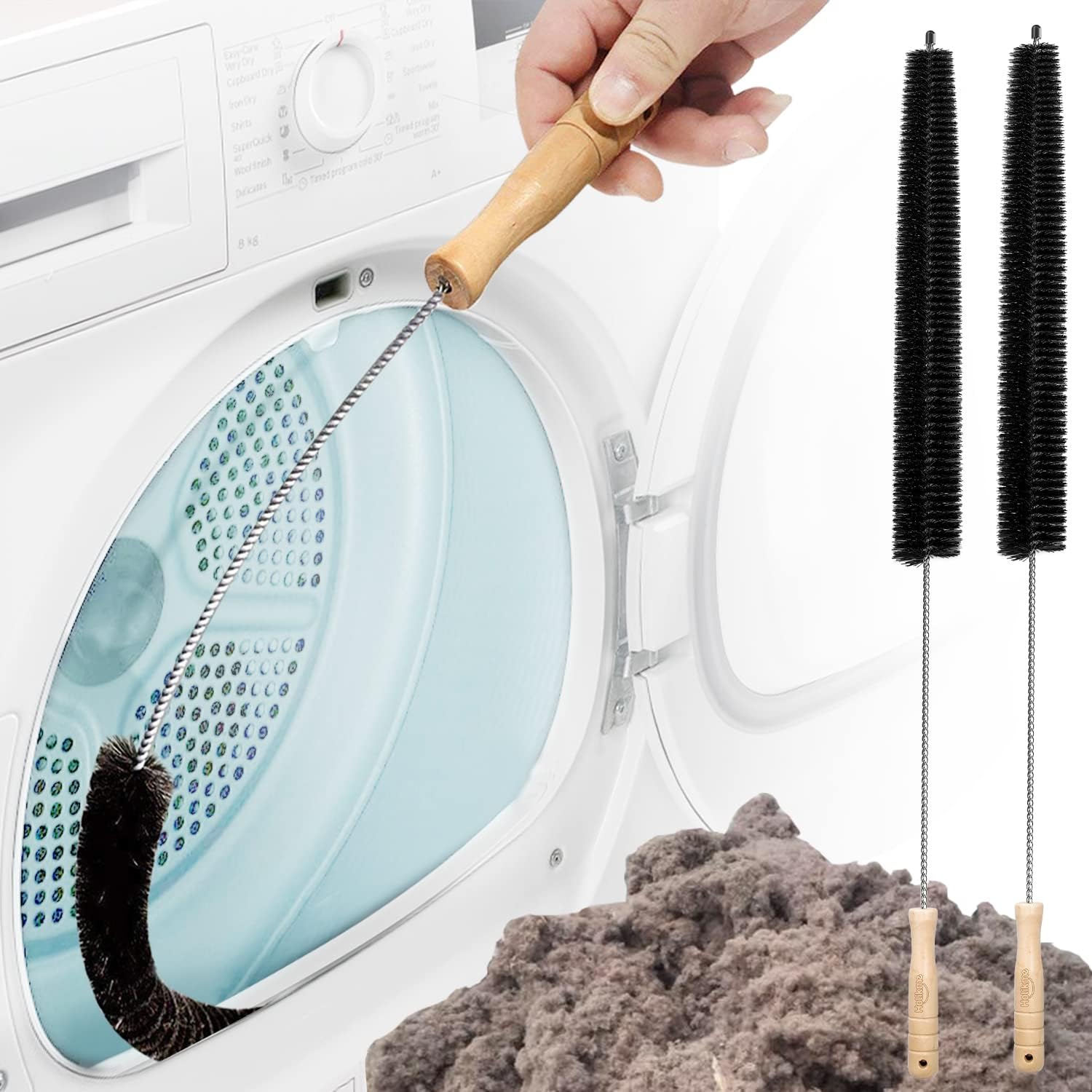 Holikme 2 Pack Dryer Vent Cleaner Kit Clothes Drye...