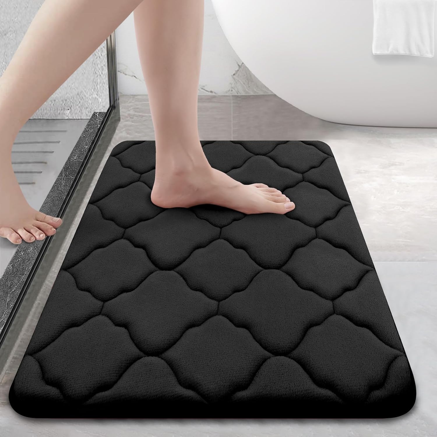 OLANLY Memory Foam Bath Mat Rug 24x16, Ultra Soft Non Slip and Absorbent Bathroo...