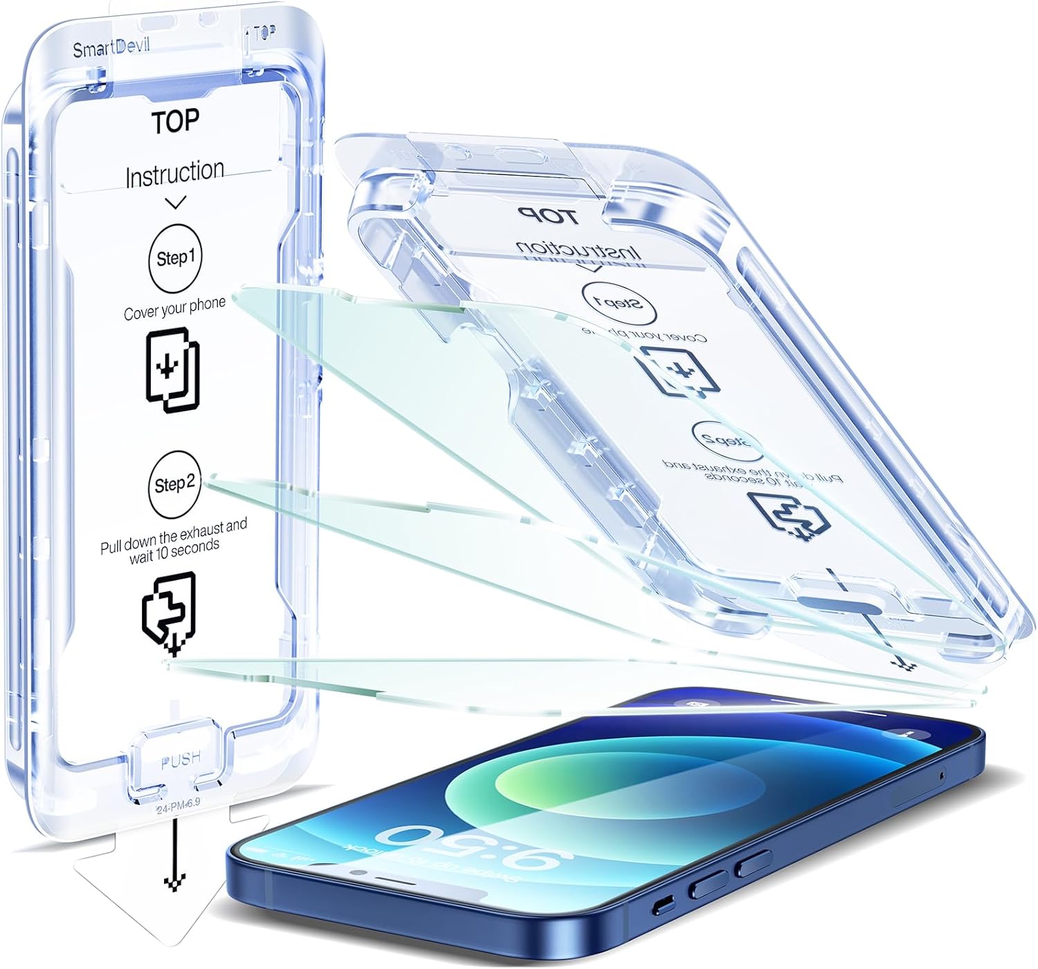 SMARTDEVIL 3 Pack Screen Protector for iPhone 12 / iPhone 12 Pro (6.1 Inch) Temp...