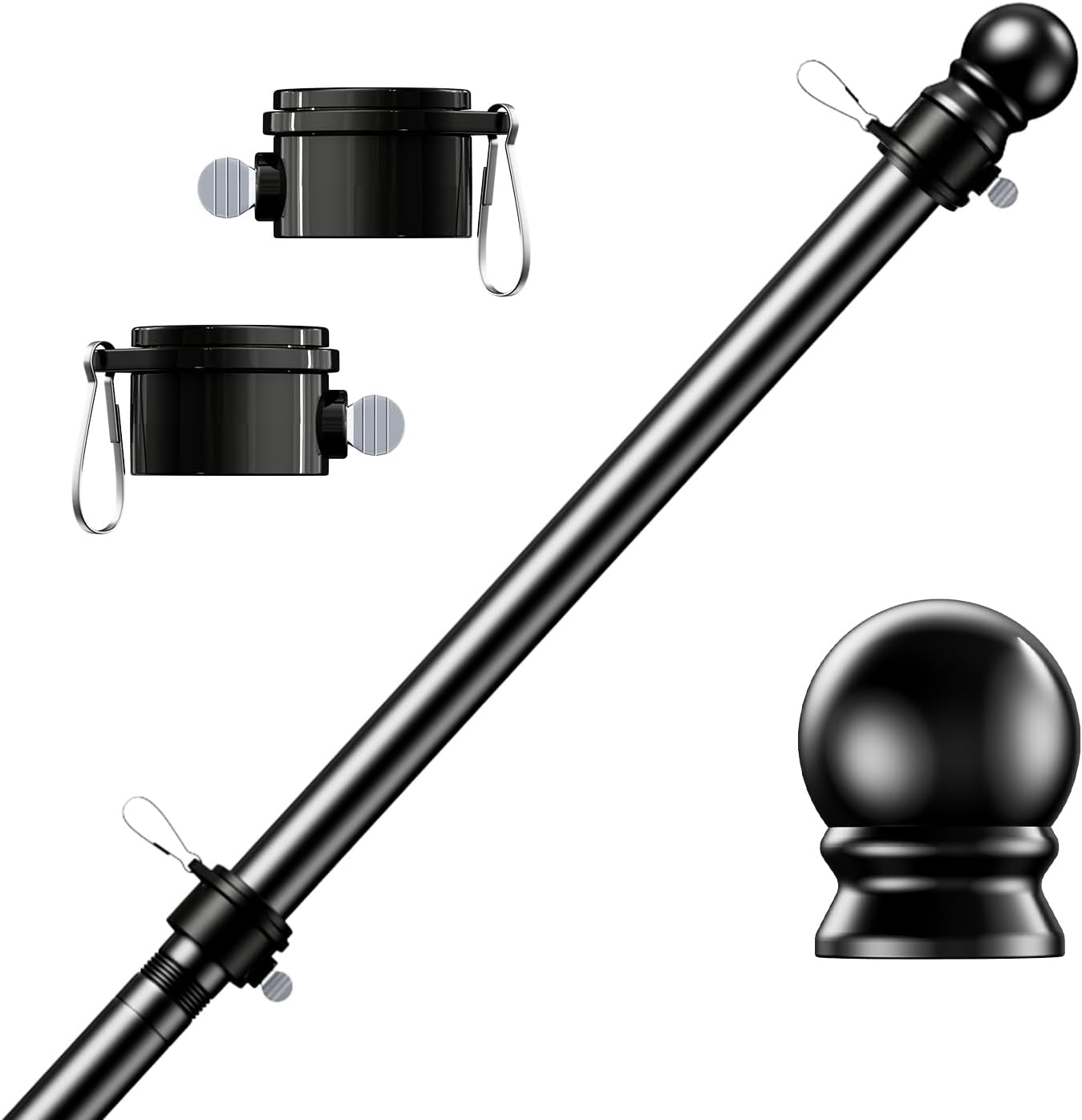 PHITRIC Flag Pole, Tangle Free Spinning Stainless Steel Rustproof Flagpole for 3...
