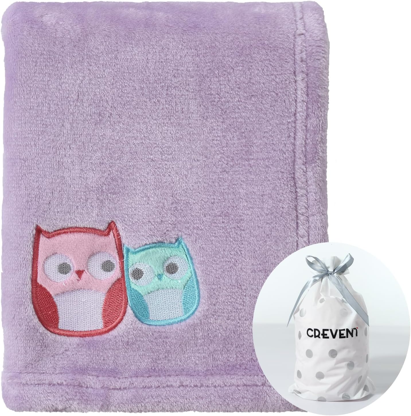 CREVENT 75cmX100cm Cozy Fluffy Warm Fleece Baby Nursery Blanket for Unisex Infan...
