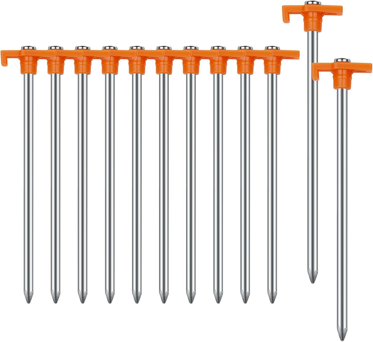 12PCS Tent Stakes Heavy Duty Camping Stakes,AVOFOREST 7.1Inch Non-Rust Metal Ten...