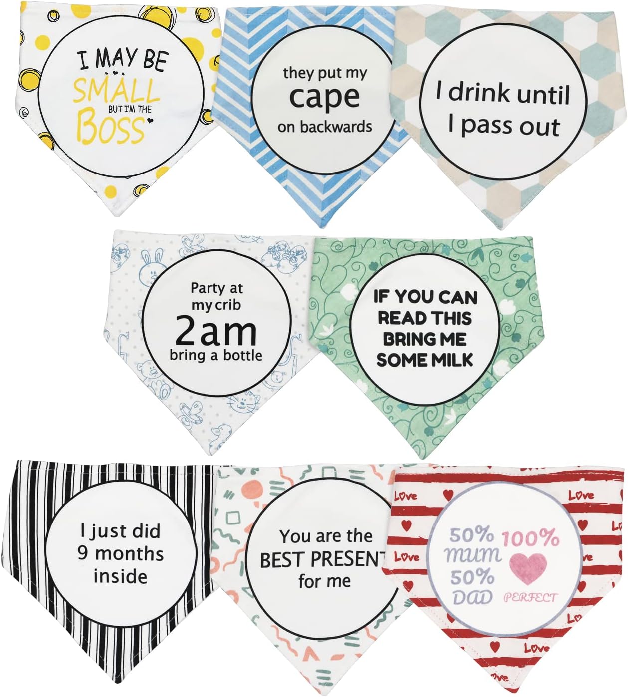 Loiieru 8 Pack Baby Bibs Gift Set, Unique Baby Shower Gifts for Girls and Boys,...