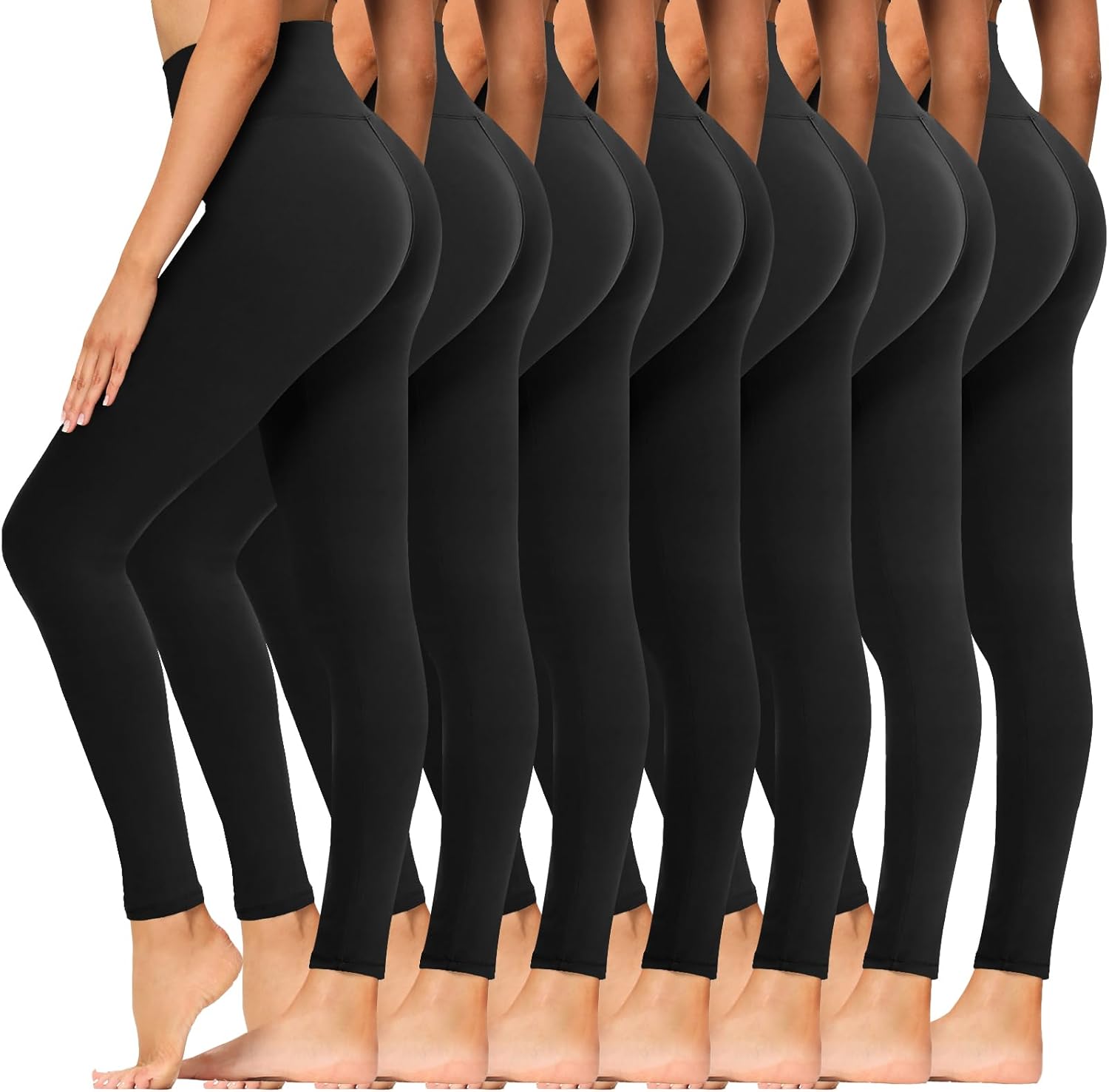 Syrinx 7 Pack Leggings for Women - High Waisted Tummy Control Soft Yoga Pants fo...