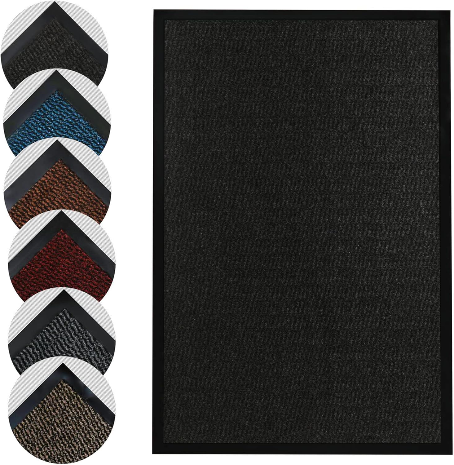 Homatz Door Mat Indoor Outdoor - Heavy Duty Rubber, Floor and Kitchen Mats - Non...