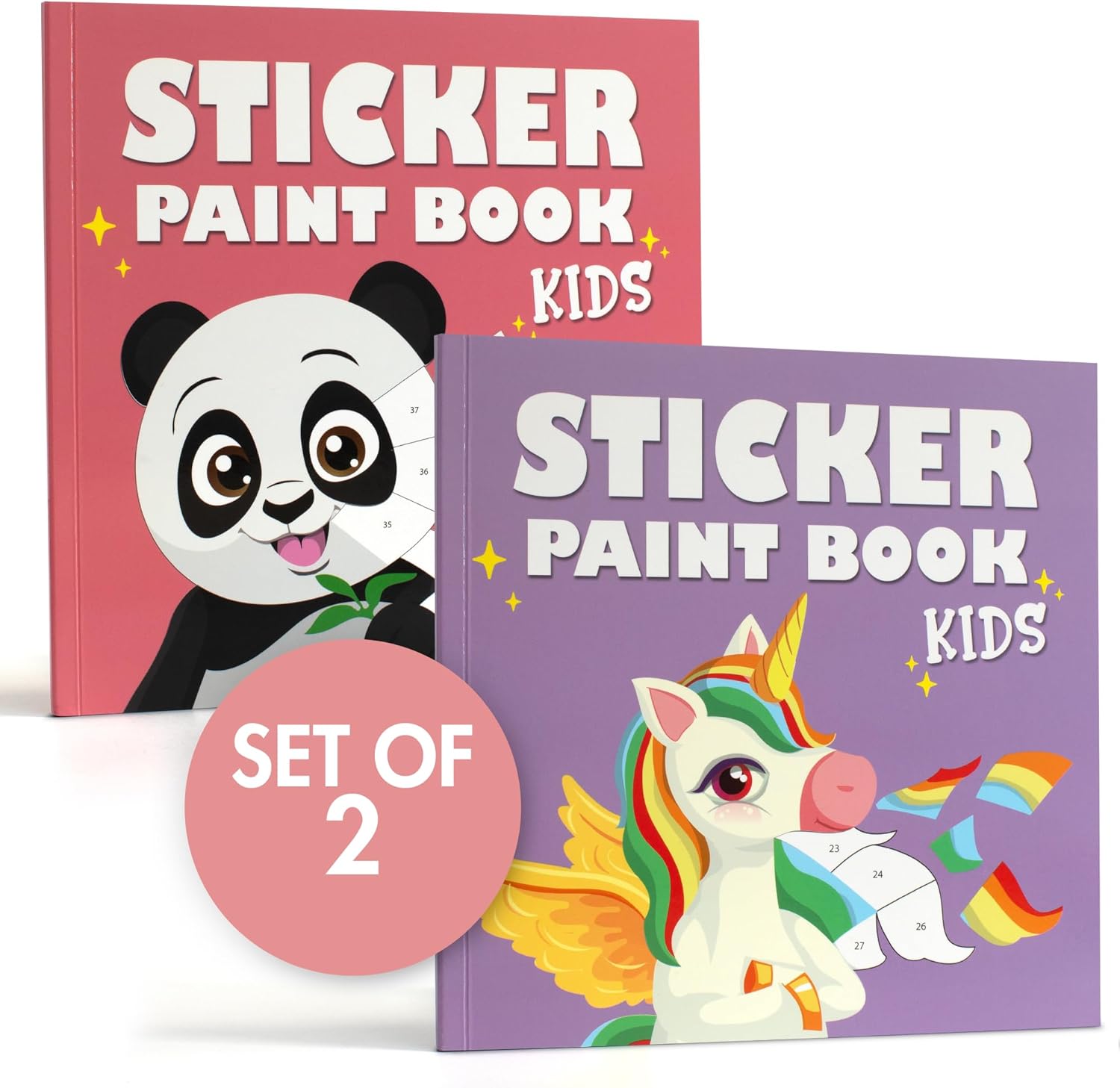 Fun Paint with Sticker Books for Kids Set of 2 - Entertaining Sticker Activity w...