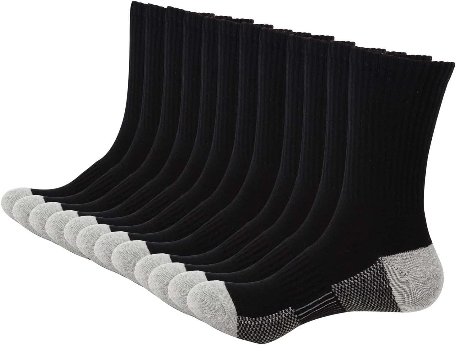 YORJOSOX Mens Socks 6-9 9-12 Cushioned Work Socks Walking Socks Crew Athletic So...