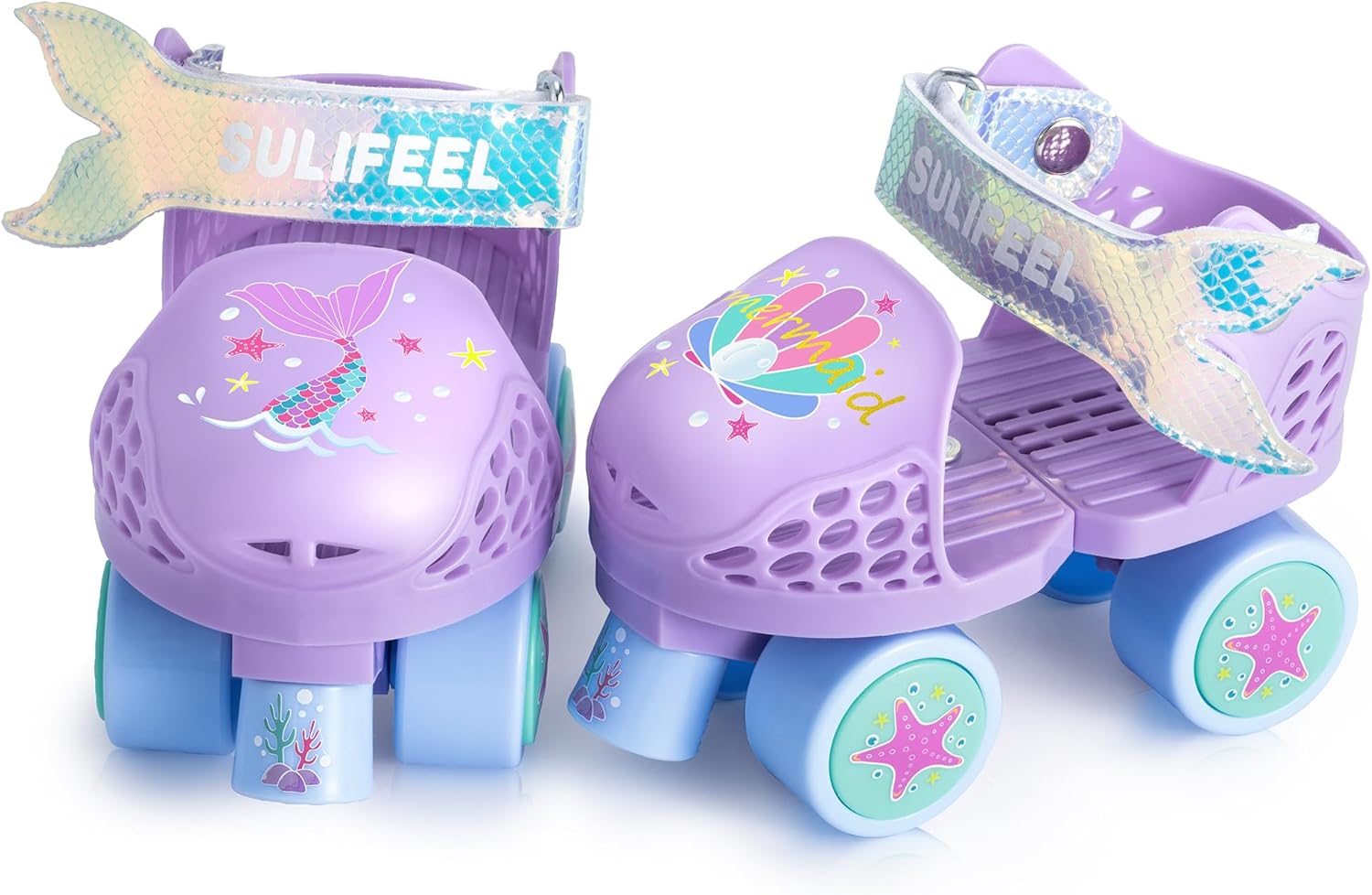 SULIFEEL Kids Adjustable Quad Roller Skates,Toddler Beginner Roller Skates for G...