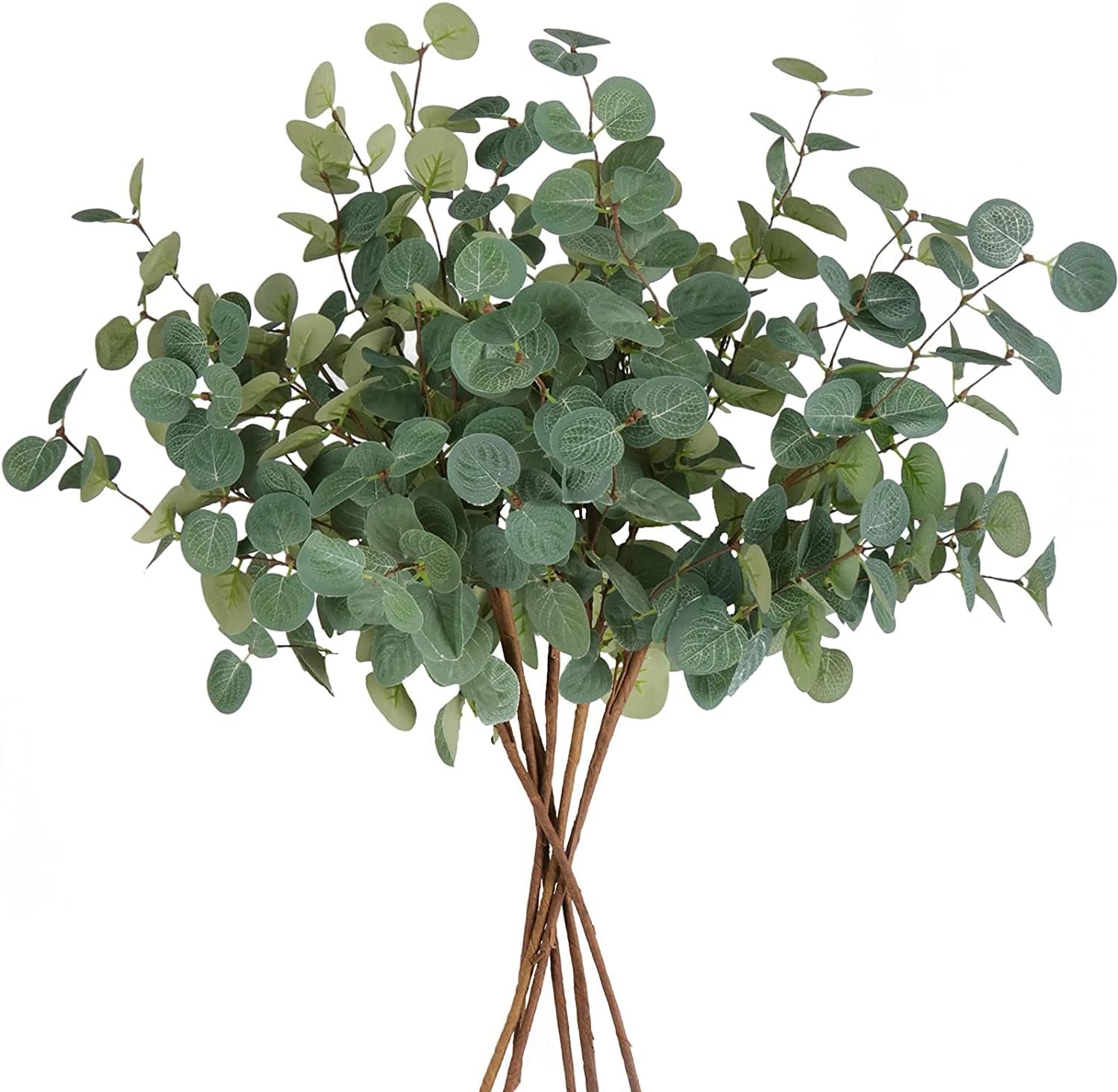 Beferr 6 Bunches Artificial Eucalyptus Stems Leaves Faux Silk Eucalyptus Artific...
