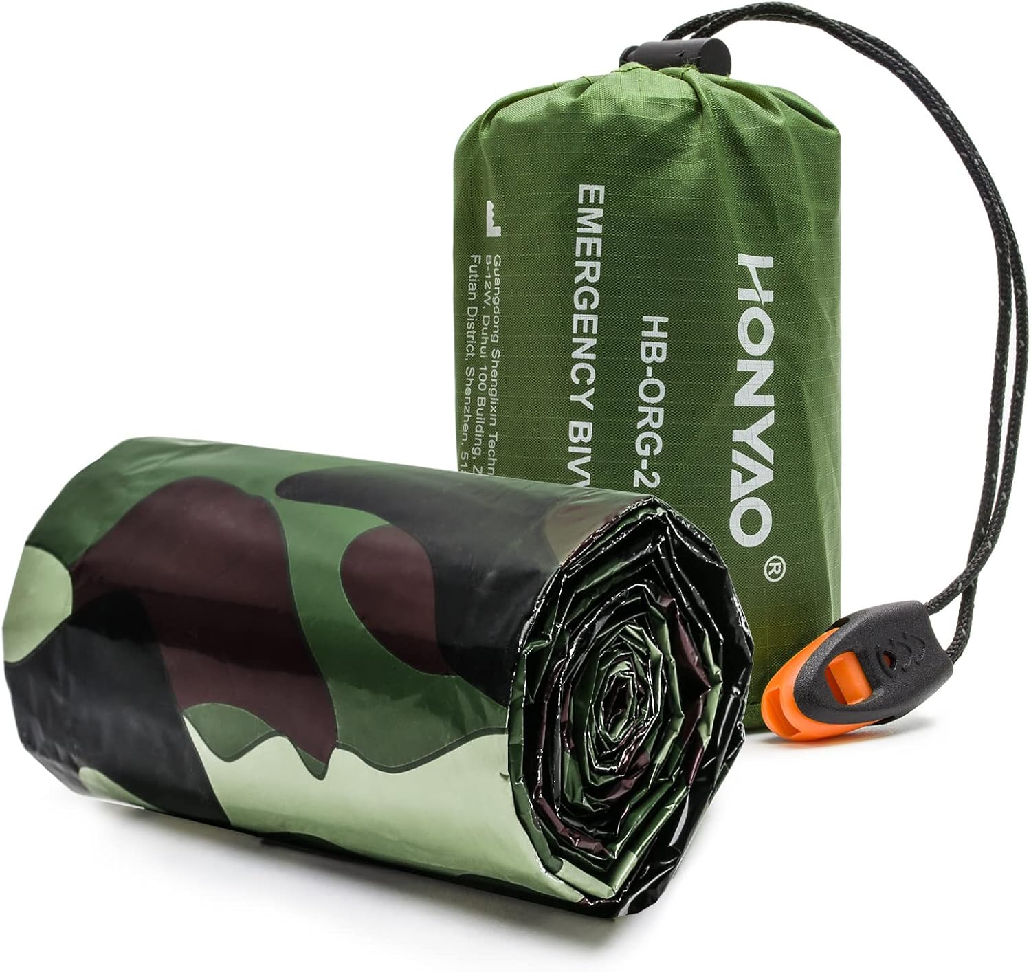 HONYAO Survival Sleeping Bag, Emergency Bivvy Bag Emergency Rescue Blanket Reusa...