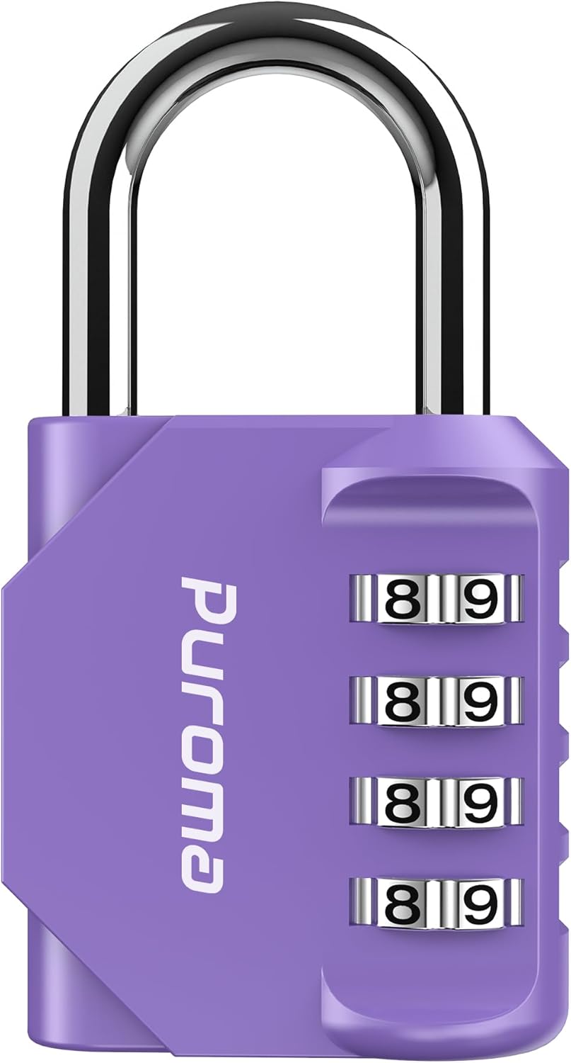 Puroma 1 Pack Combination Lock 4 Digit Locker Lock Outdoor Waterproof Padlock fo...