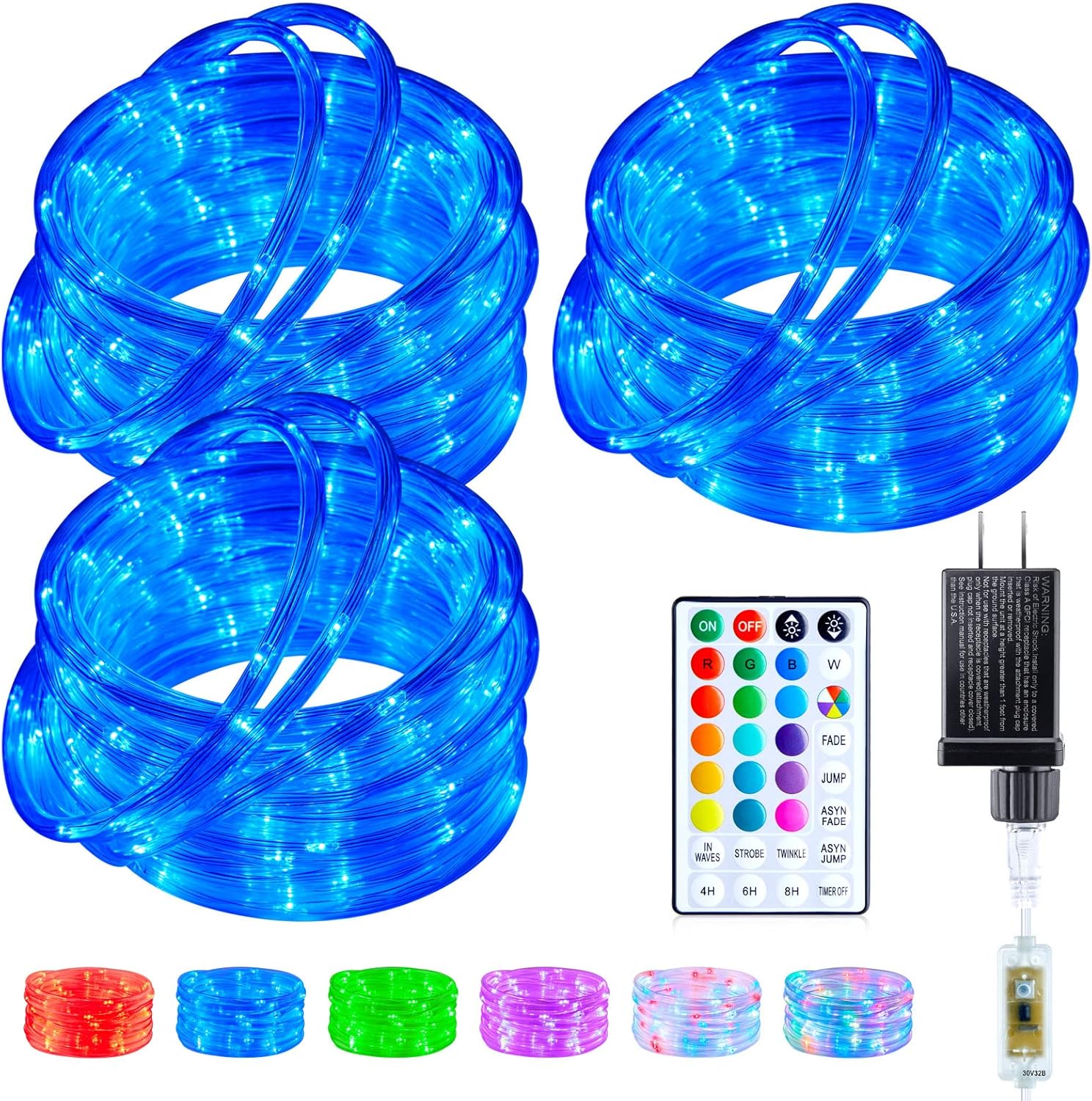 Color Changing Rope Lights Outdoor - Connectable 99ft 300 LED Outdoor String Lig...