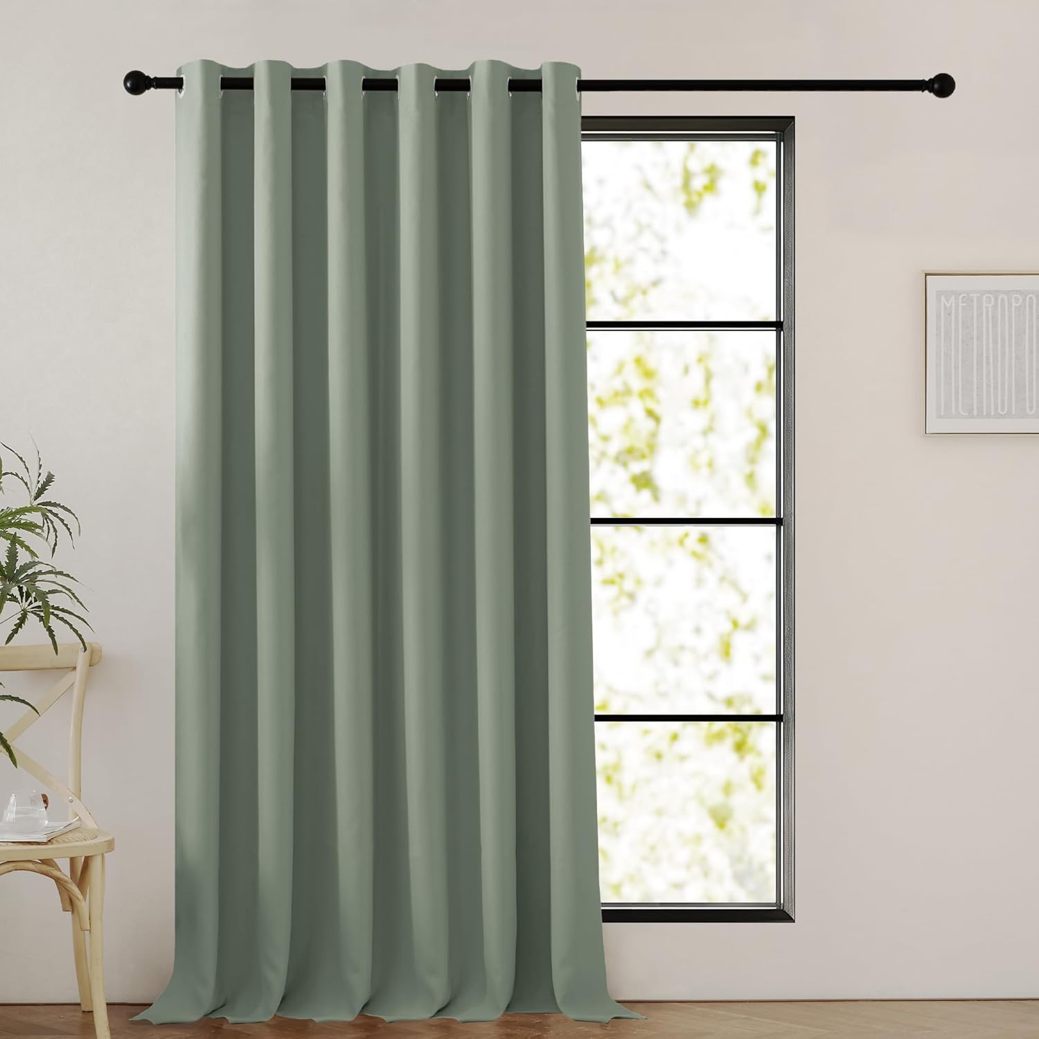 PONY DANCE Blackout Curtain - Large Curtains Thermal Insulated Room Darkening Wi...