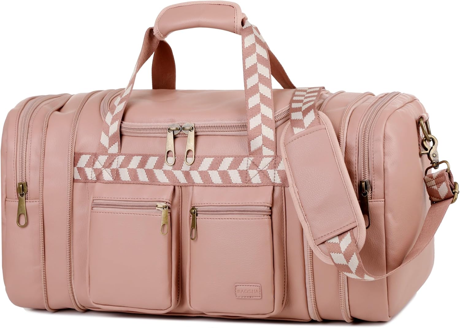 Vegan Leather Travel Duffel Weekender Bag Carry on Overnight Bag Sports Duffel b...