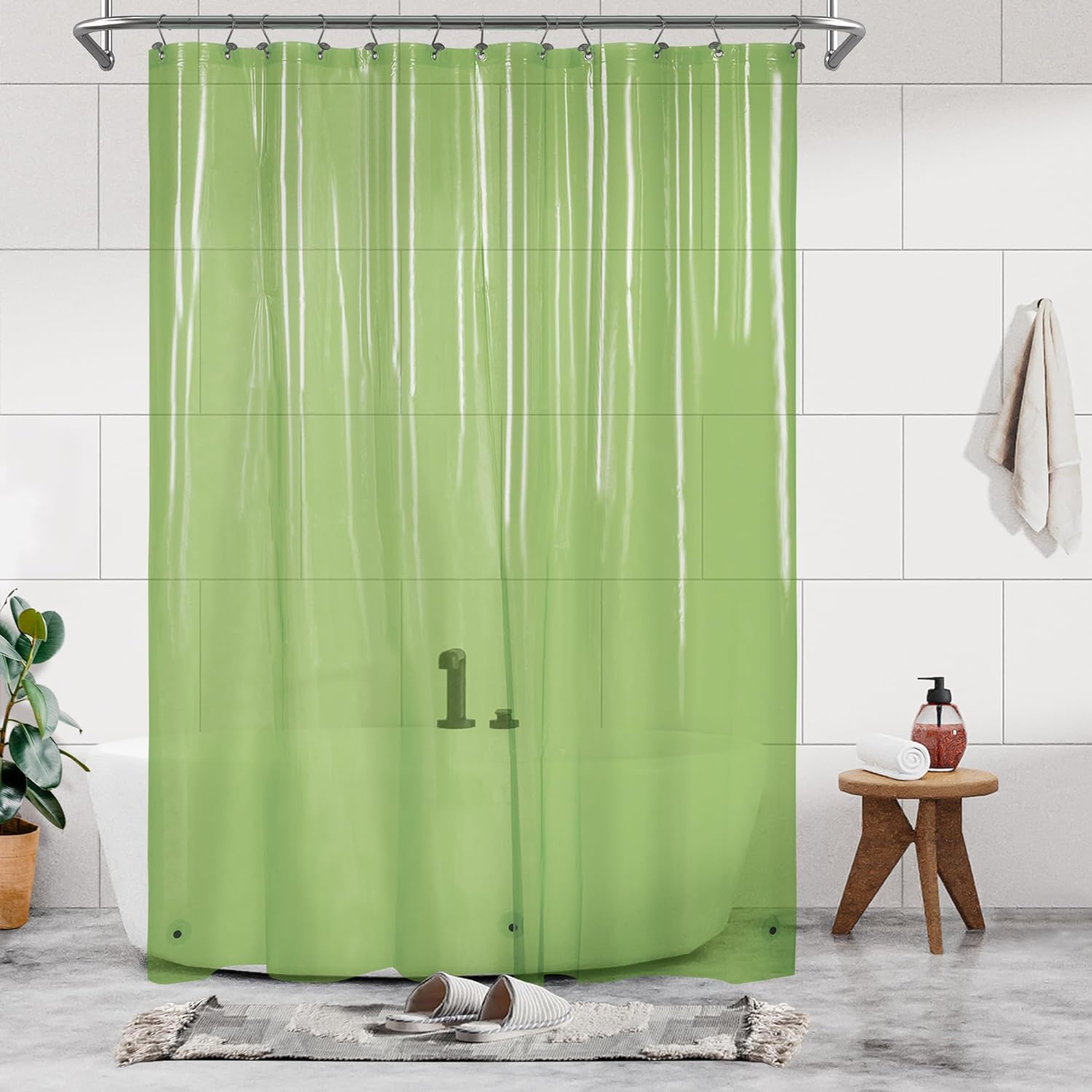 Barossa Design Extra Long Shower Curtain Liner wit...