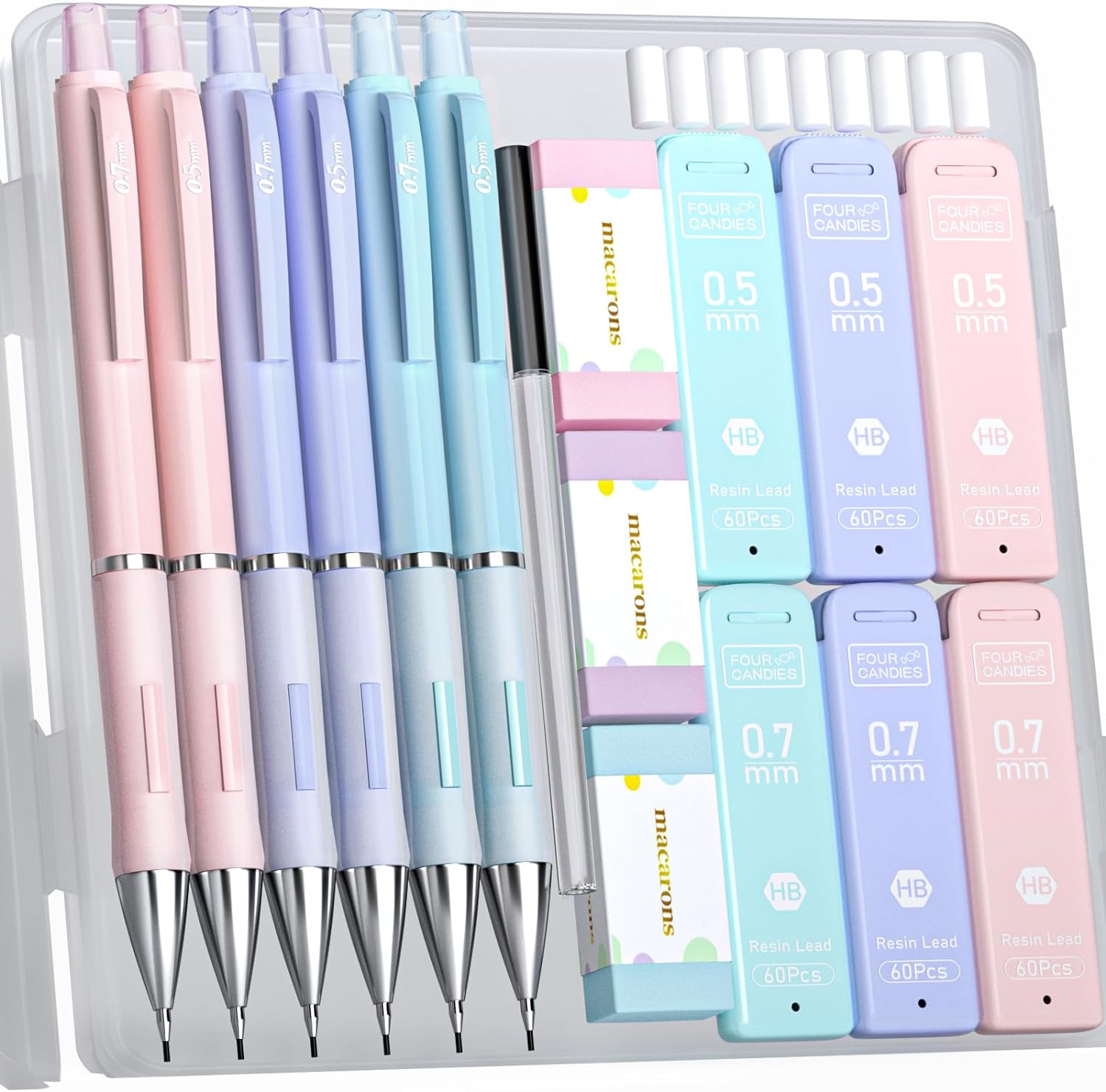Four Candies Pastel Mechanical Pencil Set - 6PCS 0...