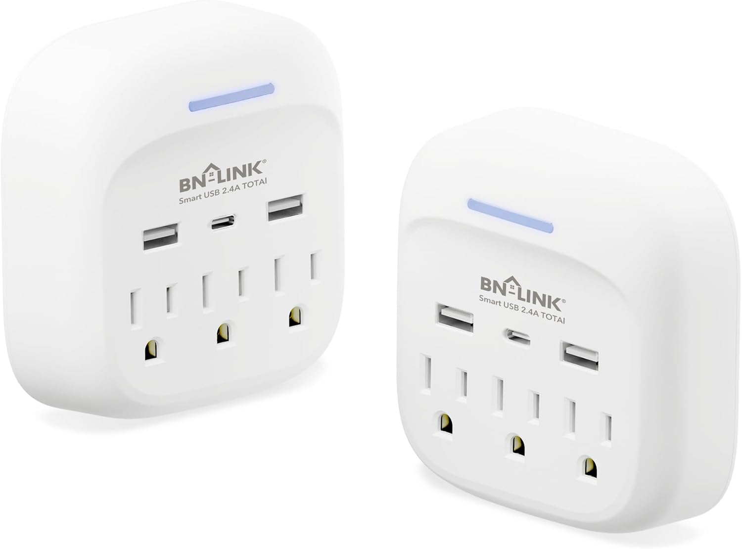 BN-LINK Multi Plug Outlet Extender 2 Pack, 3 Wall Outlets Outlet Splitter with 3...