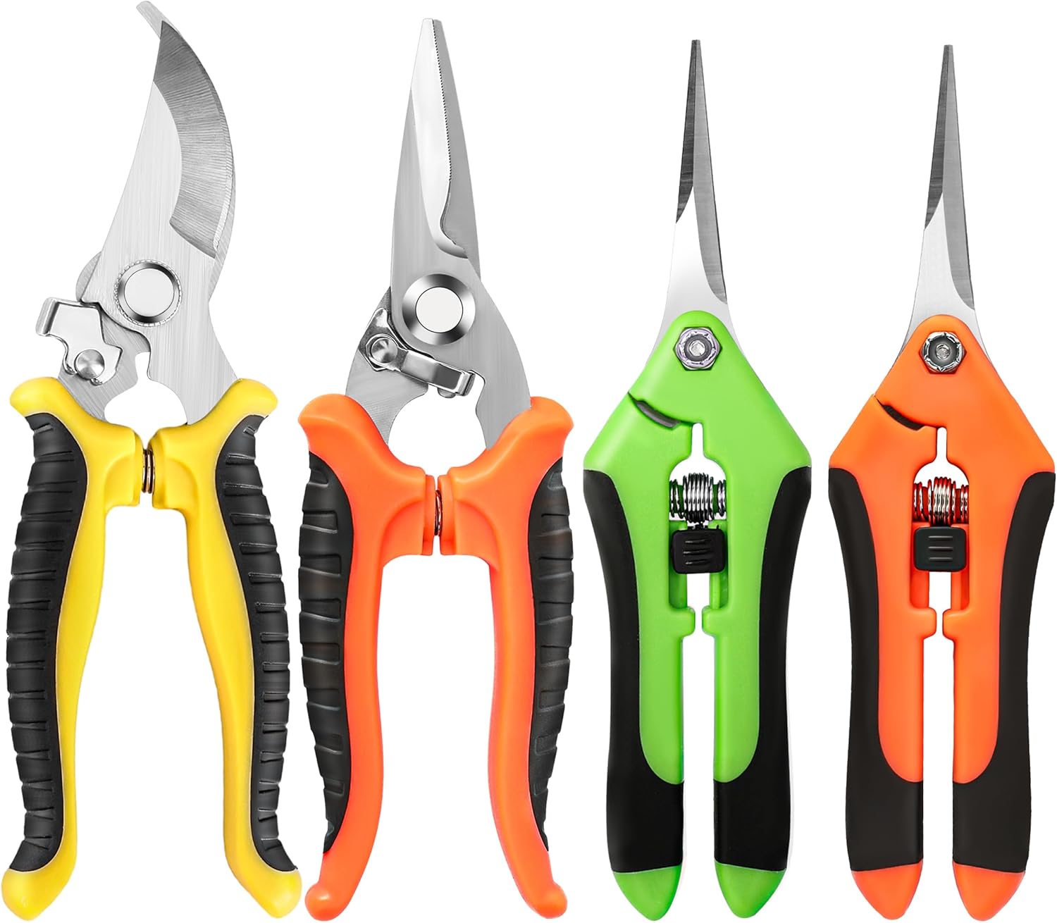 4 Pack Garden Pruning Shears, Stainless Steel Garden Shears, Gardening Shears, G...