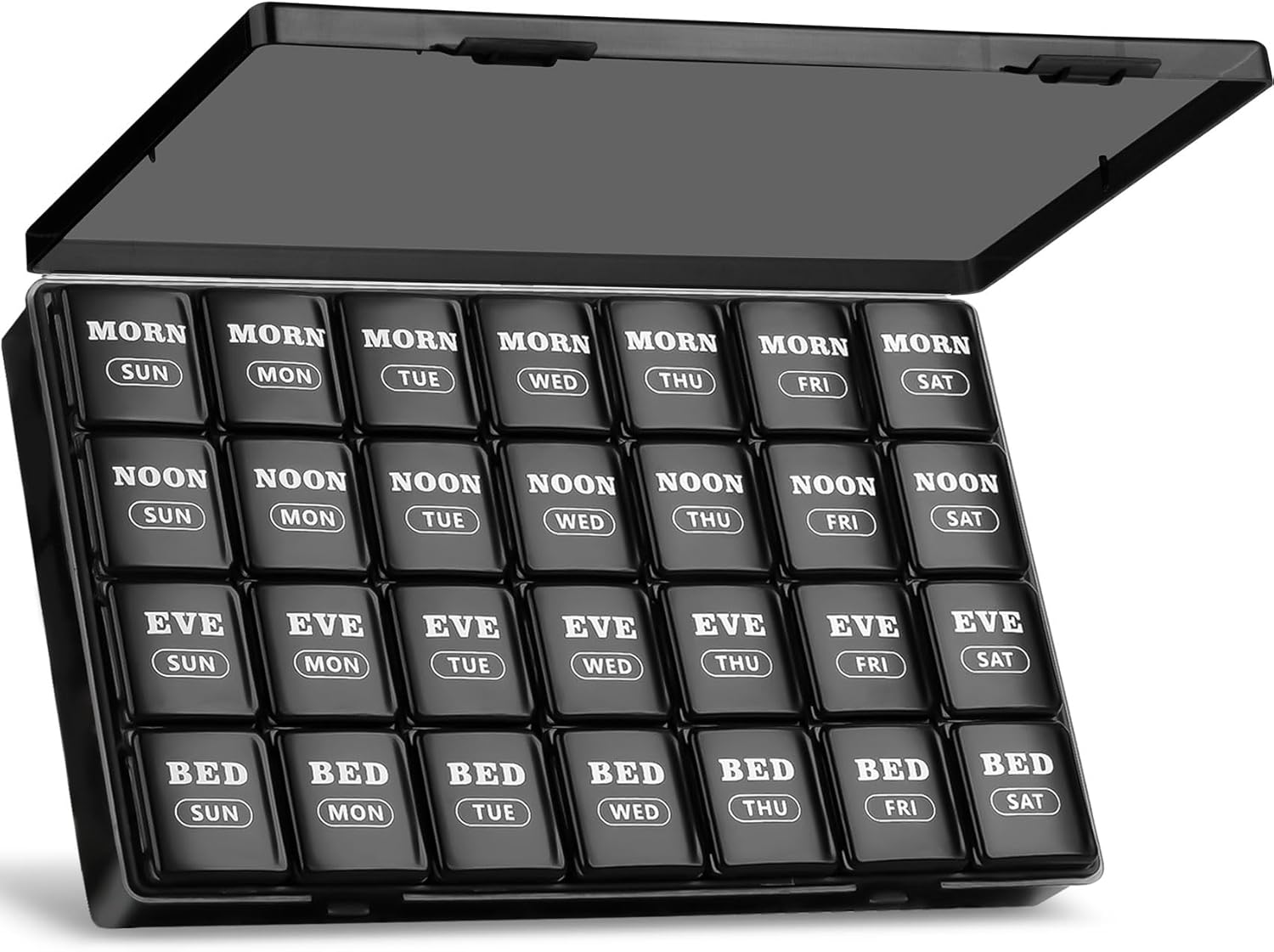 XL Pill Boxes 7 Day 4 Times a Day, Weekly Pill Box Organiser Large Daily Dossett...