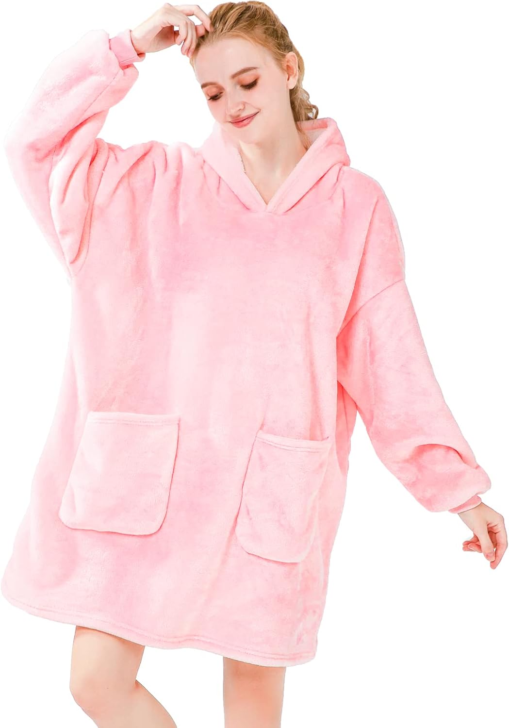 Oversized Hoodie for Women Uk, Soft Warm Blanket Hoodie, Comfortable Sherpa Flee...