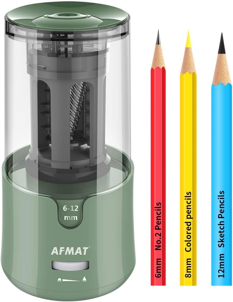 AFMAT Electric Pencil Sharpener, Auto Stop, Super Sharp & Fast, Electric Pencil...
