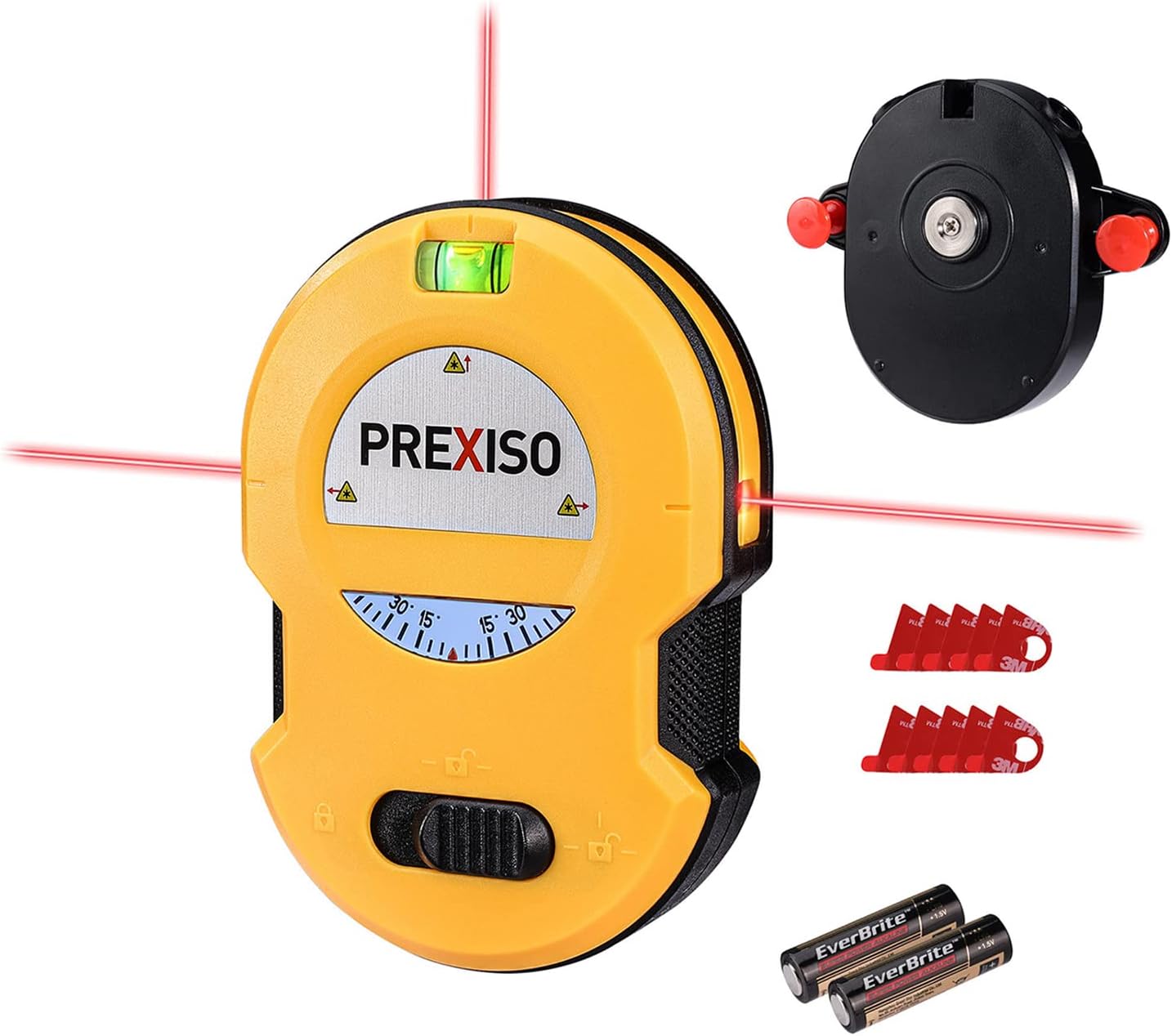 PREXISO Multi Surface Laser Level LED Light Vial, 30Ft Horizontal & Vertical Lin...