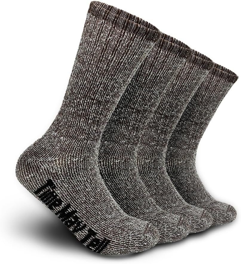 Time May Tell Mens Merino Wool Hiking Cushion Socks Thermal Warm Crew Winter Boo...