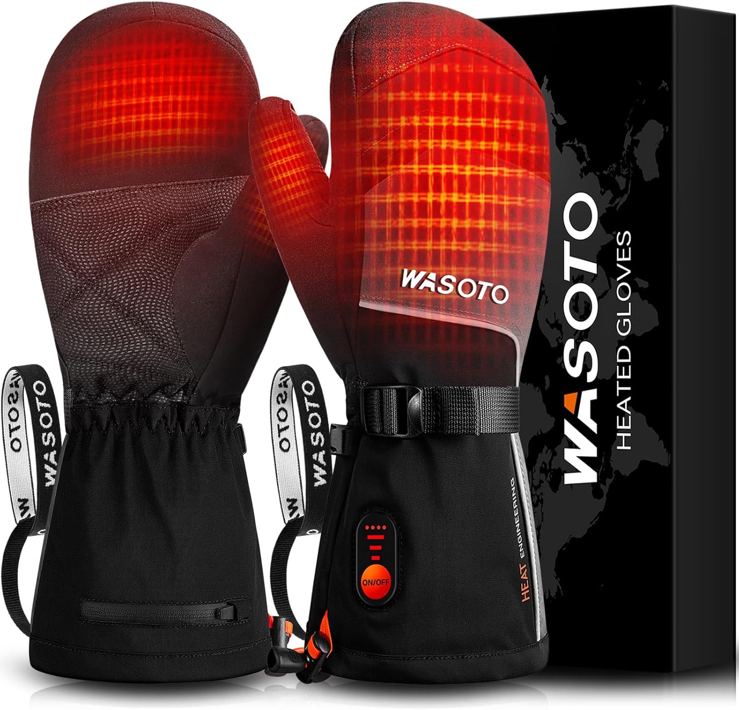 Heated Mittens Gloves for Women Men 7.4V 22.2WH Electric Rechargeable Waterproof...