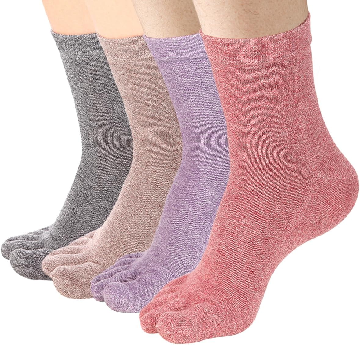 Meaiguo Women's Toe socks For Running Five Finger Socks With Cotton Athletic 5-1...