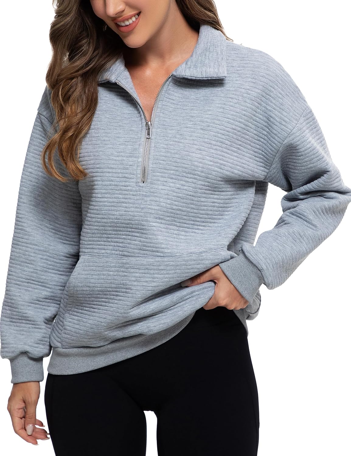 MathCat Womens Oversized Sweatshirts Half Zip Pullover Hoodies Casual Sweaters L...