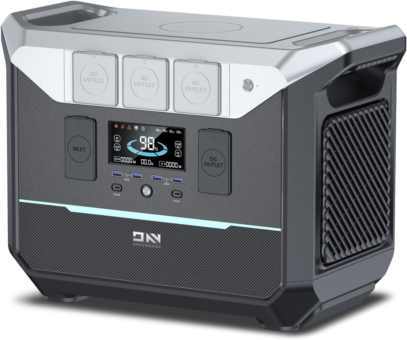 Backup Portable Power Station 1800W, 1382.4Wh LiFePO4 Battery Generator, Fast Ch...