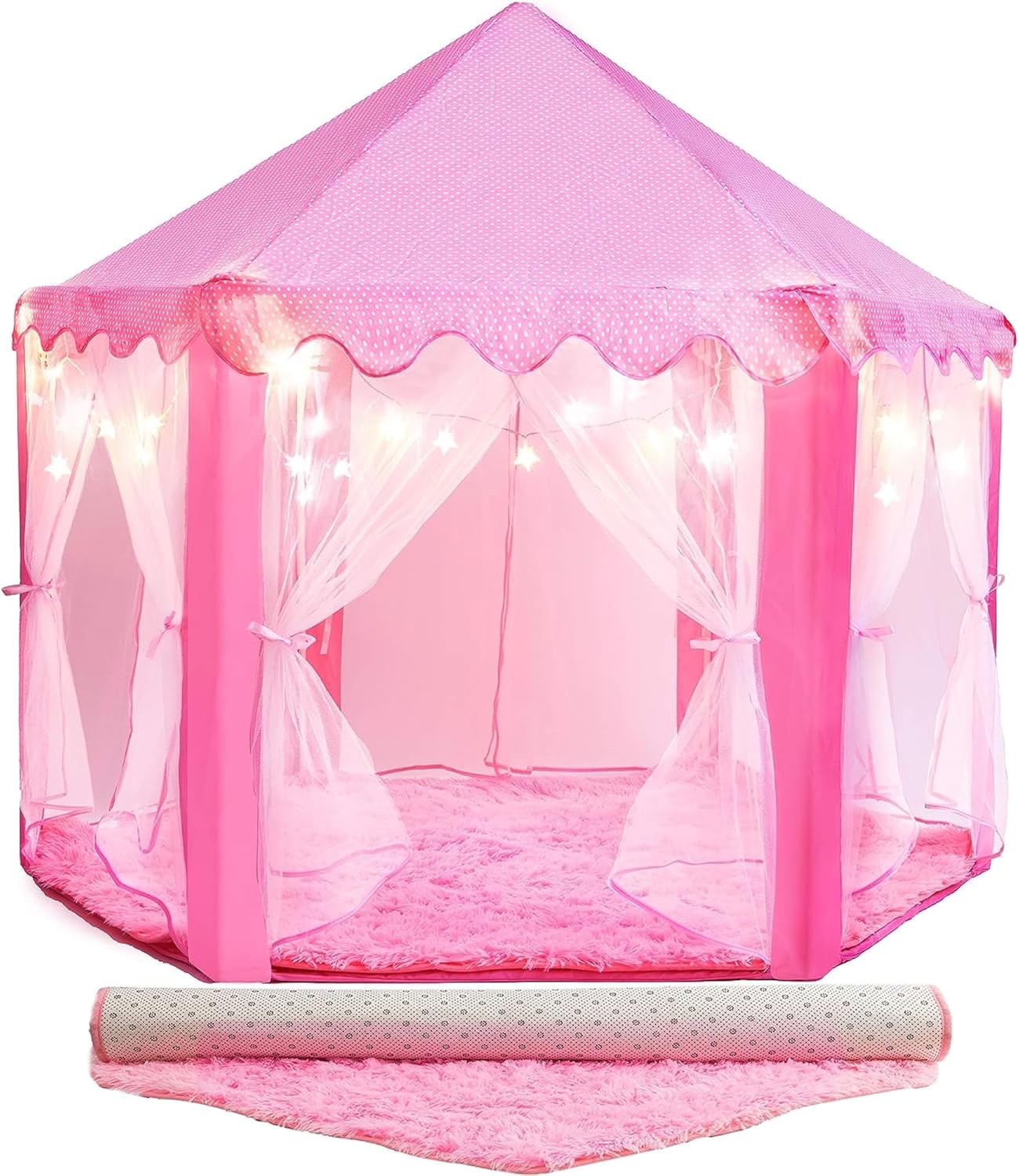 PLAYVIBE Princess Tent for Kids Tent 55"x53" – Princess Toys Kids Tent with Ultr...