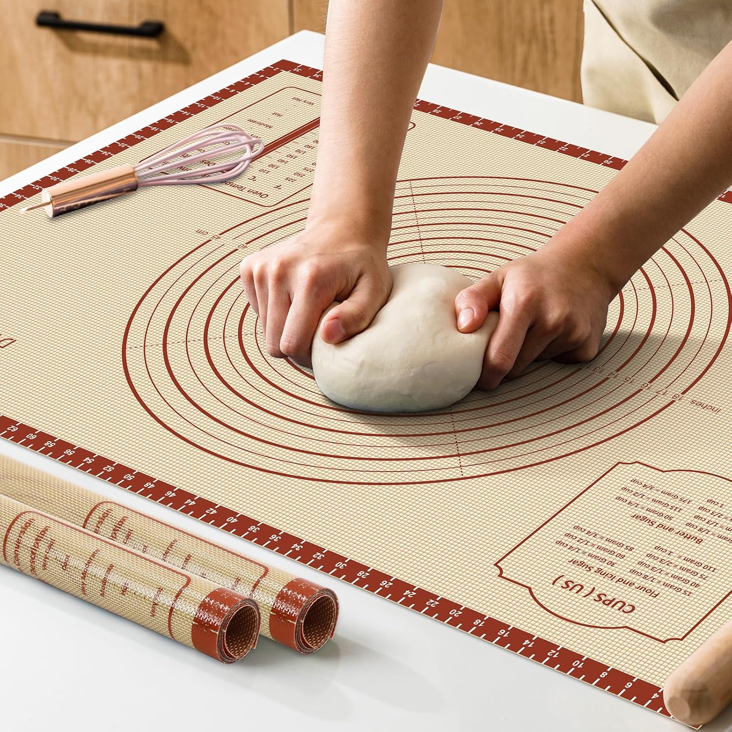 Silicone Baking Mat,36" x 24" Extra Thick Large Non Stick Sheet Mat with Measure...