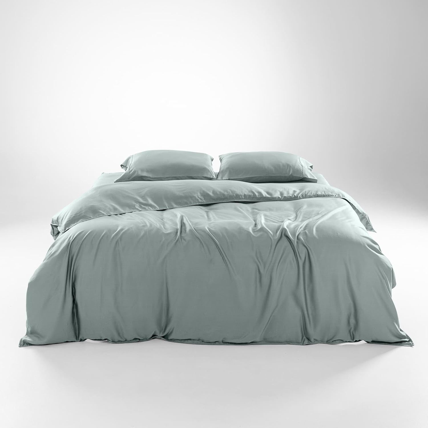 Olive + Crate Luxury 100% Lyocell Eucalyptus Duvet Cover Set Queen Size, Tencel...