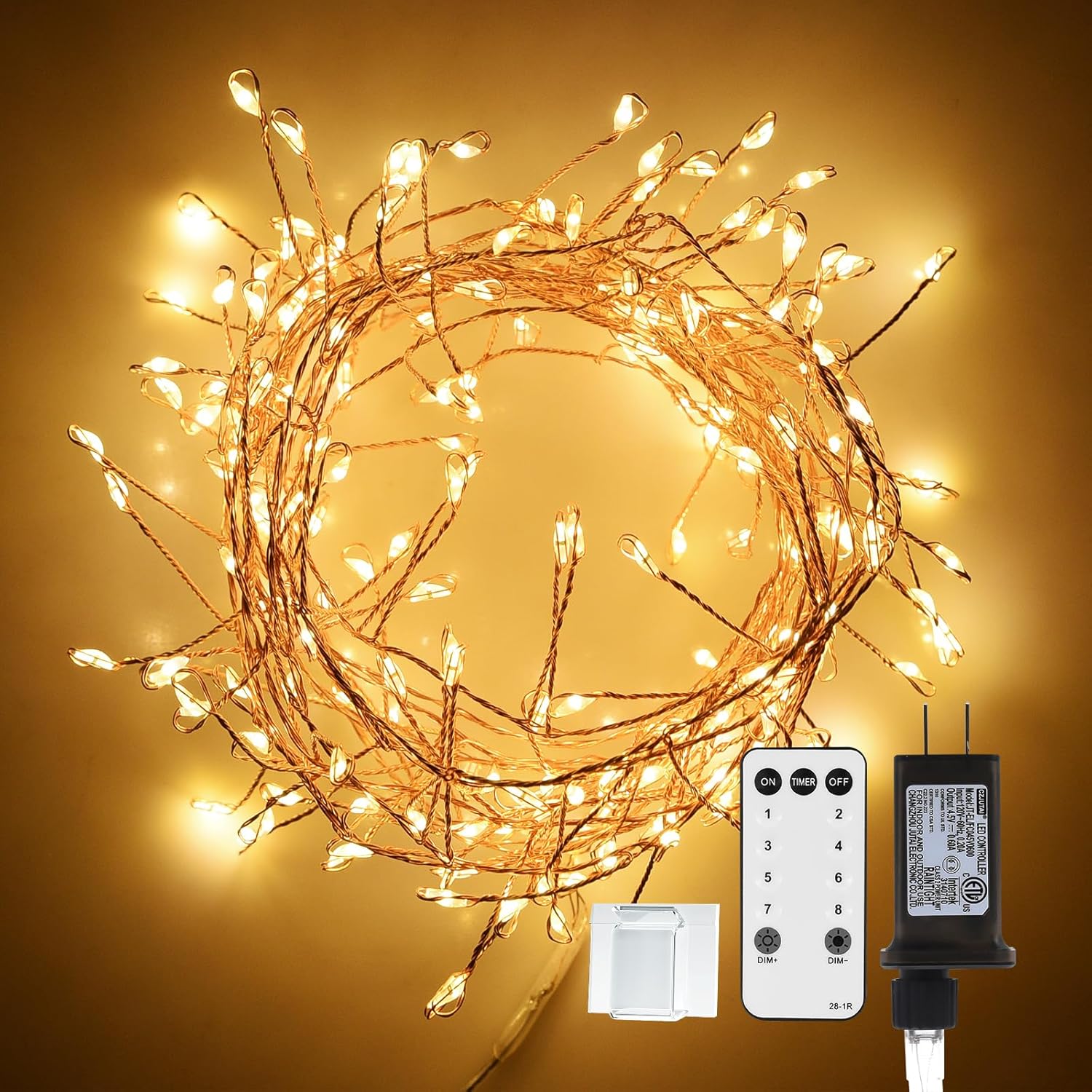 Dailyart Fairy Lights Plug in, 200 Led Fairy Lights with Remote 10Ft Fairy Light...