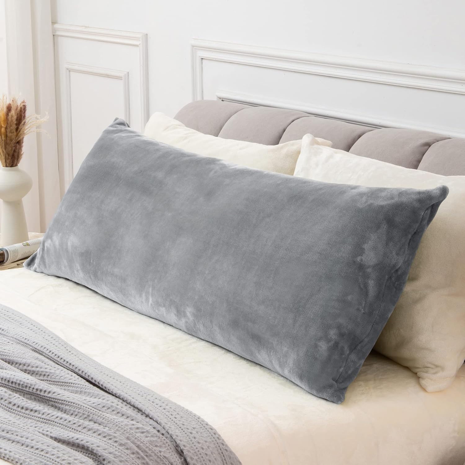 BEDELITE Body Pillow Cover with Zipper Closure, Super Soft and Cozy Fuzzy Fleece...