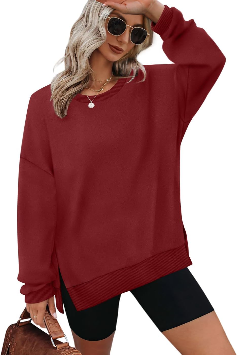 XIEERDUO Womens Oversized Sweatshirts Pullover Casual Crewneck Long Sleeve Tops...