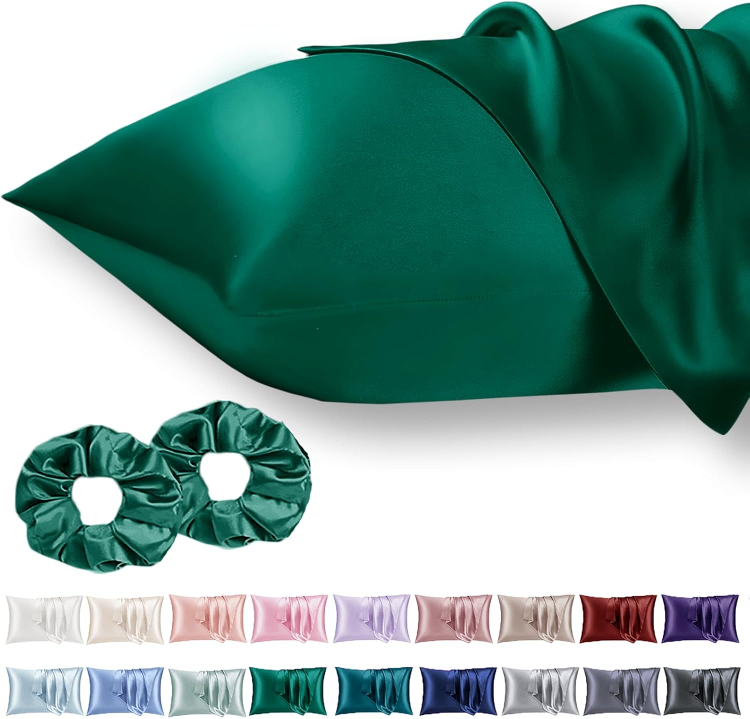 Vielit 2 Pack Satin Pillowcase for Hair and Skin,Soft as Silk Pillowcases for Ha...