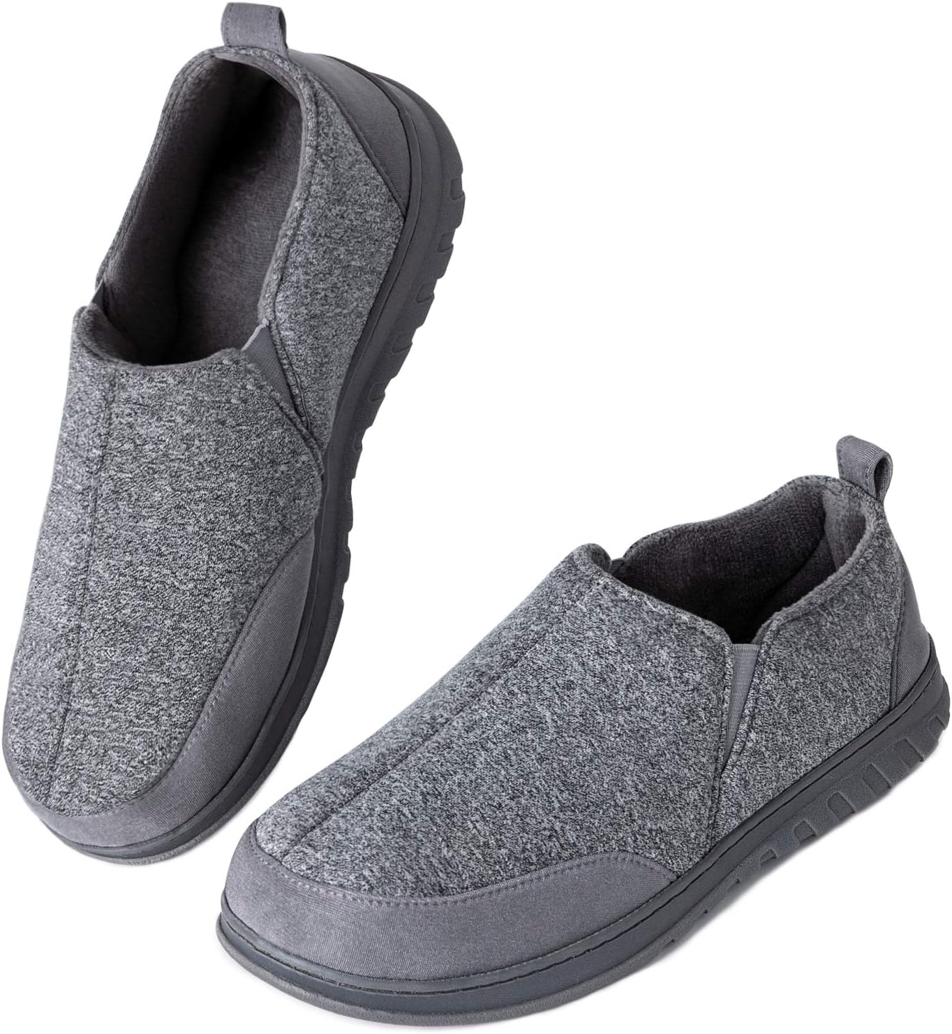 LongBay Men’s Jersey Memory Foam Slippers Breathable Comfy House Shoes with Non-...