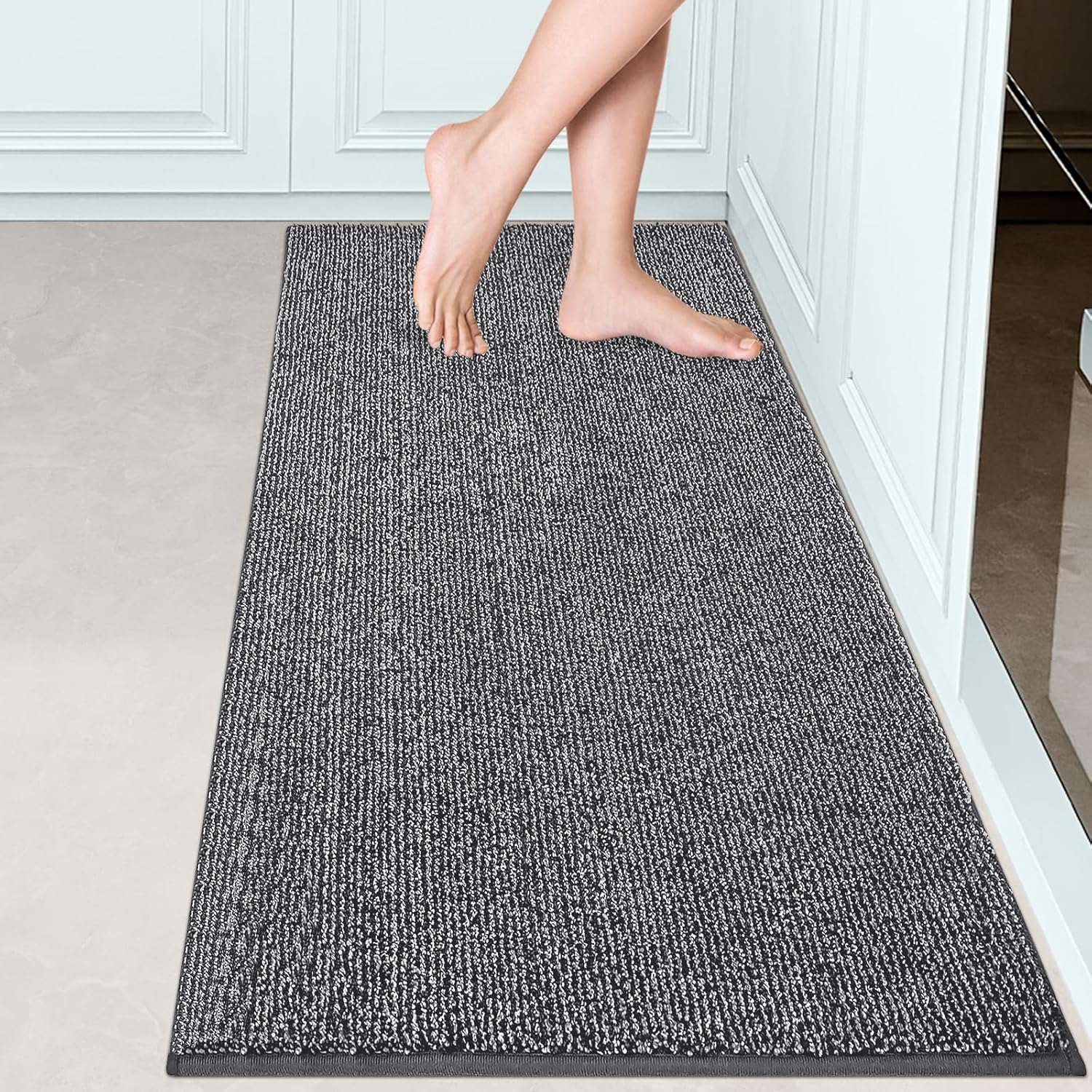FCSDETAIL Dirt Trapper Indoor Door Mat 60 x 150 cm, Machine Washable Entrance Ru...