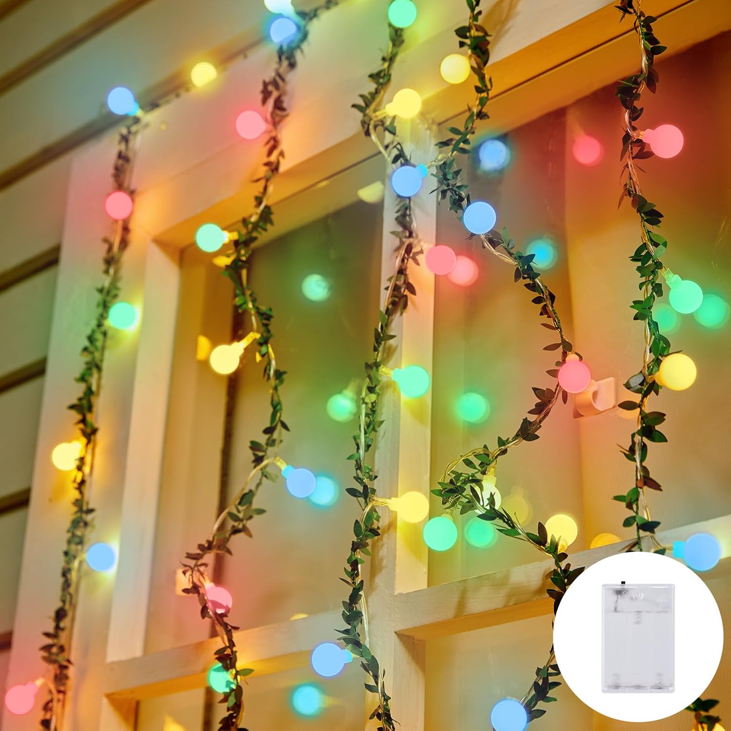 Fairy Lights, 8 Lighting Modes, 60 LEDs Ball Globe String Light Battery Operated...