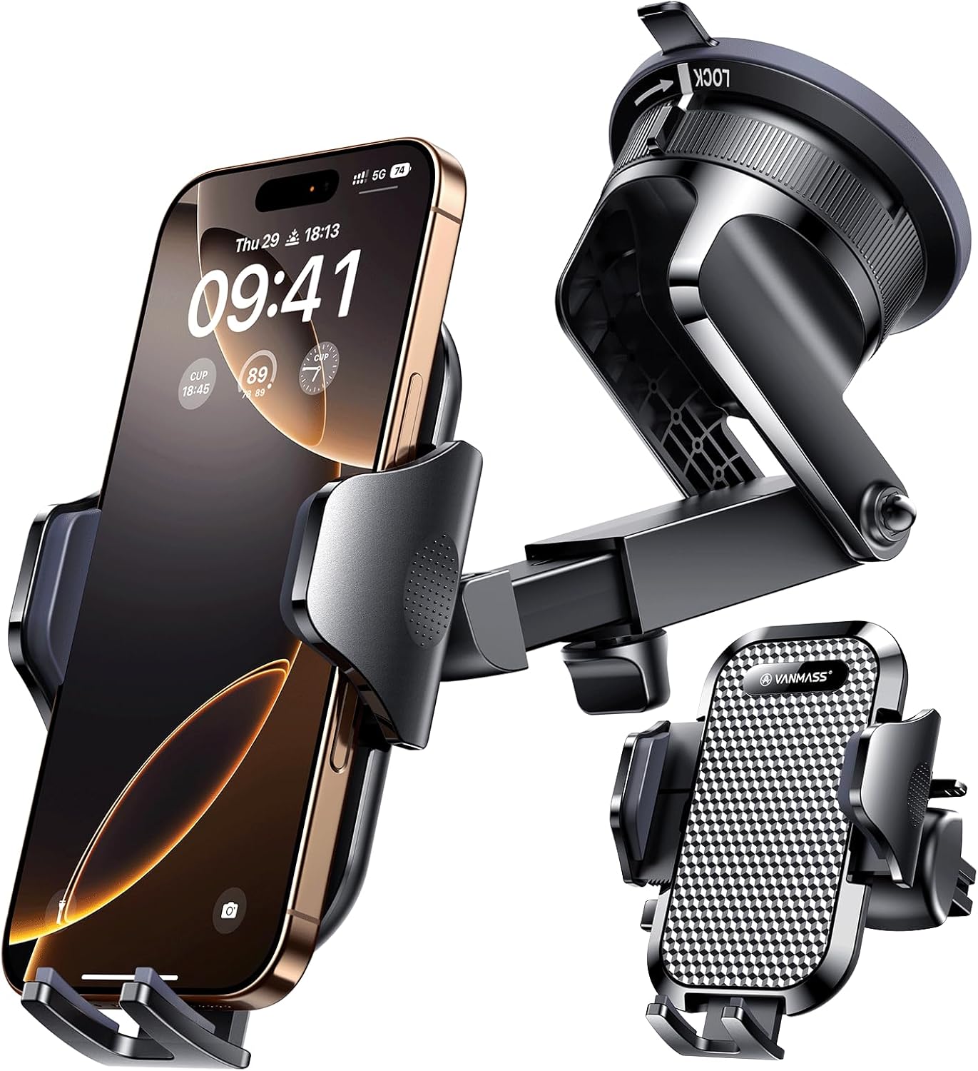 VANMASS [Pro Version] Universal Car Phone Mount [2024 Super Suction Cup] Phone H...