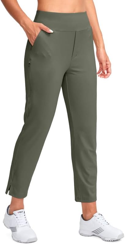 YYV Women's Golf Pants Stretch Work Ankle Pants High Waist Dress Pants with Pock...