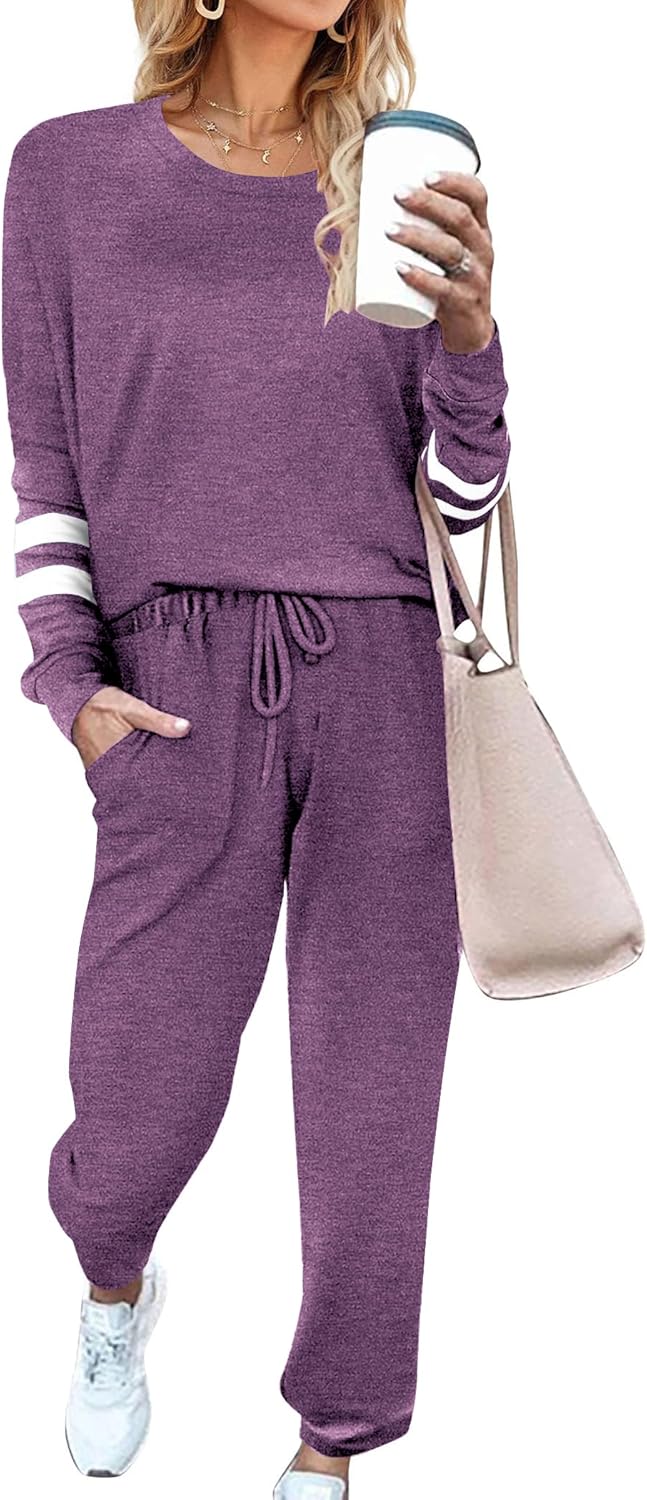 Ekouaer Sweatsuits Womens Loungewear Set Tracksuit Long Sleeve Pajamas Set with...