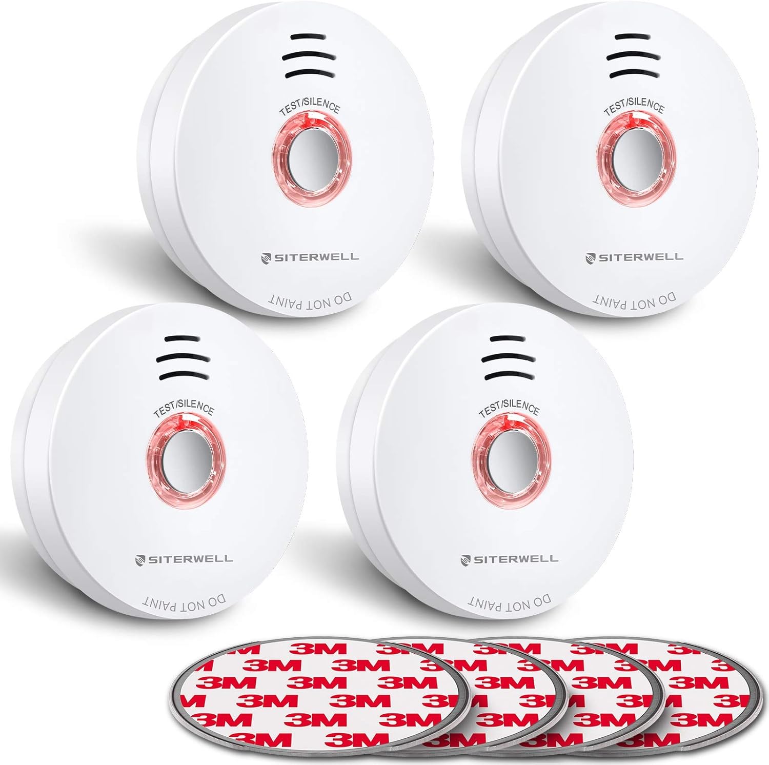 SITERWELL Smoke Detector, 10-Year Fire Alarm Smoke Detector with Built-in 3V Bat...